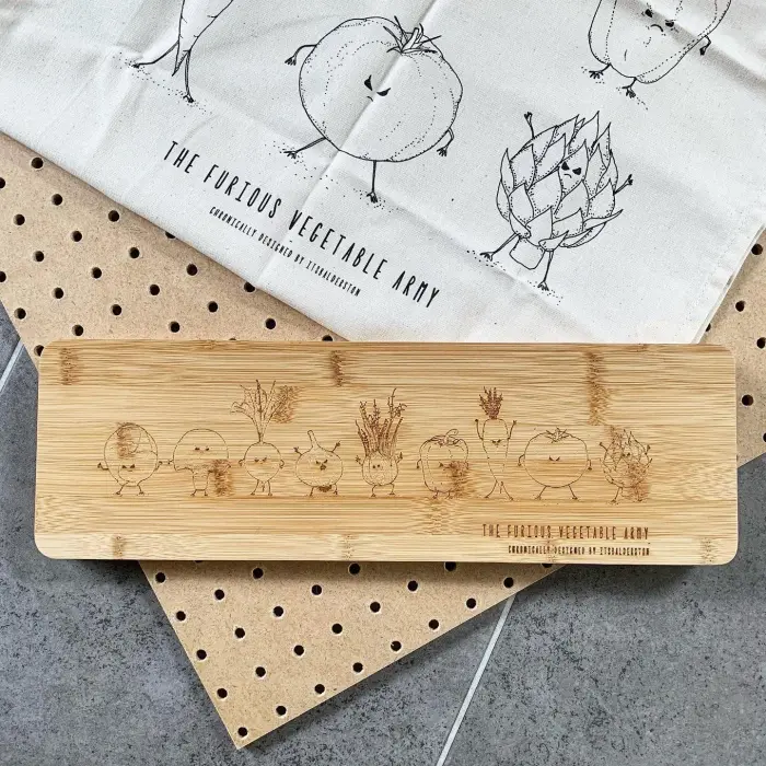 Furious Vegetable Army Long Chopping Board