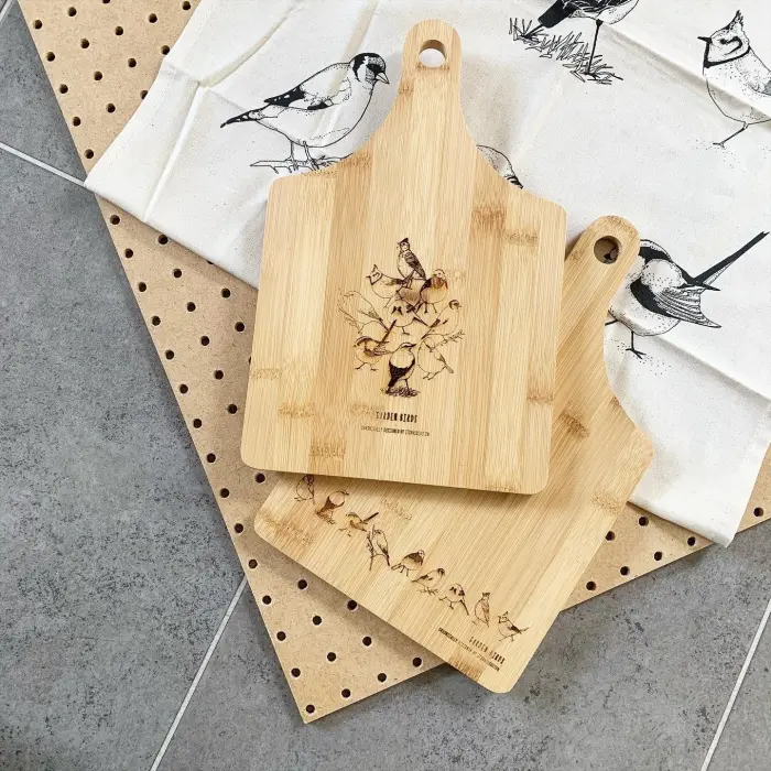 Garden Birds Paddle Chopping Board