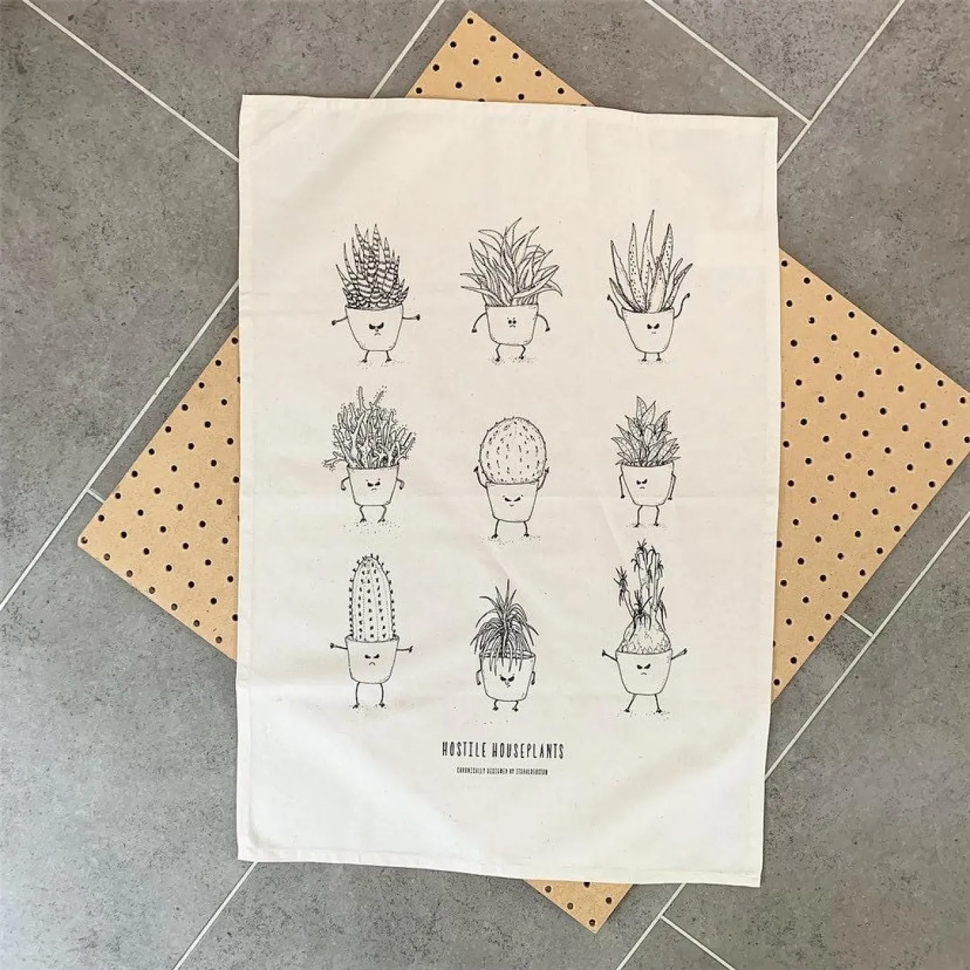 Hostile Houseplants Tea Towel