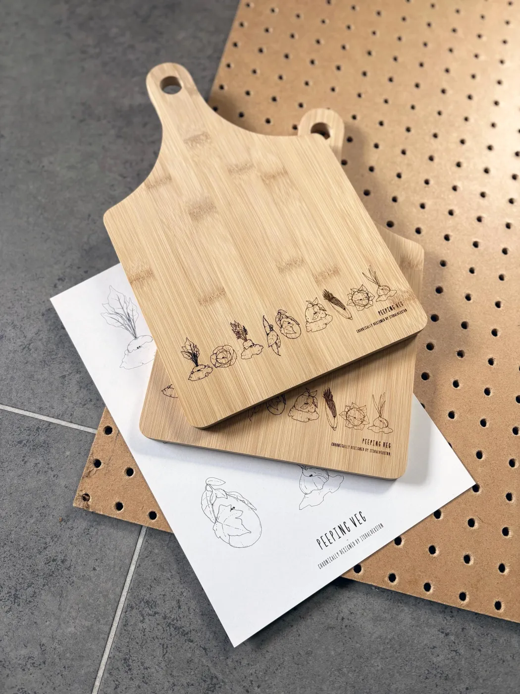 Laser Etched Bamboo Paddle Board