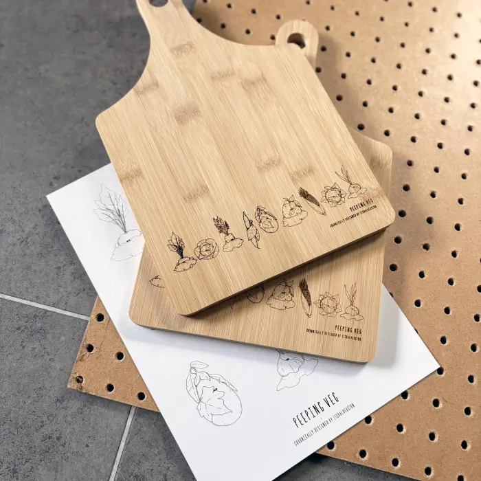 Laser Etched Bamboo Paddle Board