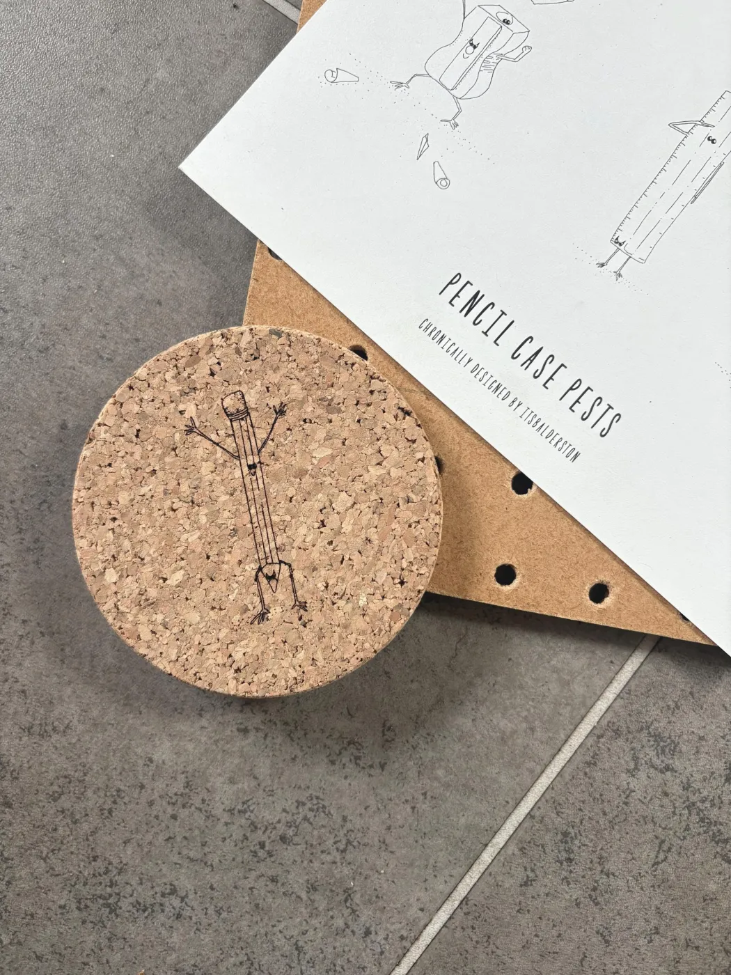 Laser Etched Cork Coaster