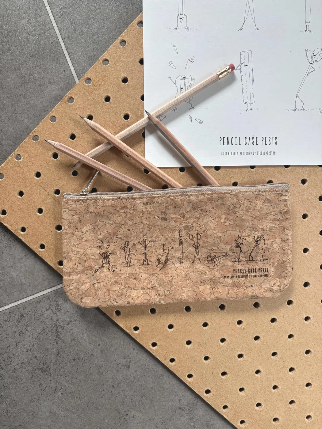 Laser Etched Cork Pencil Case