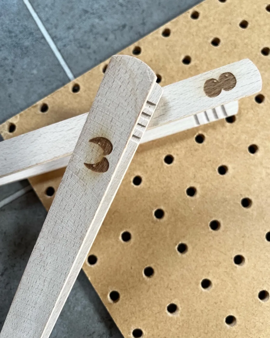 Laser Etched Wooden Toast Tongs