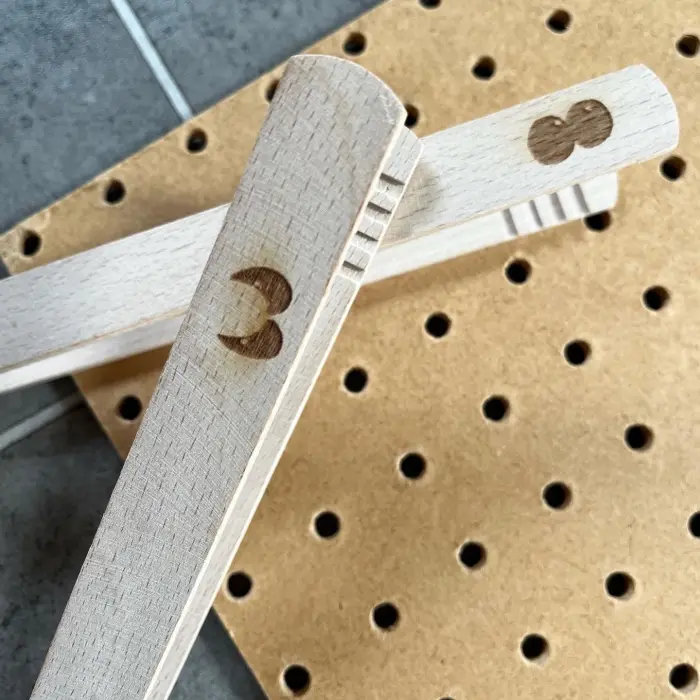 Laser Etched Wooden Toast Tongs