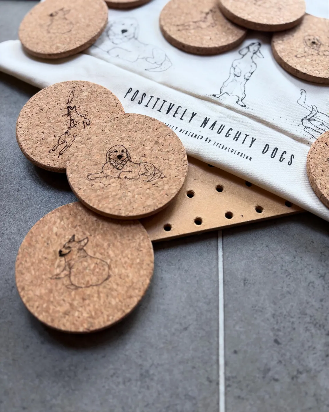 Positively Naughty Dogs coaster