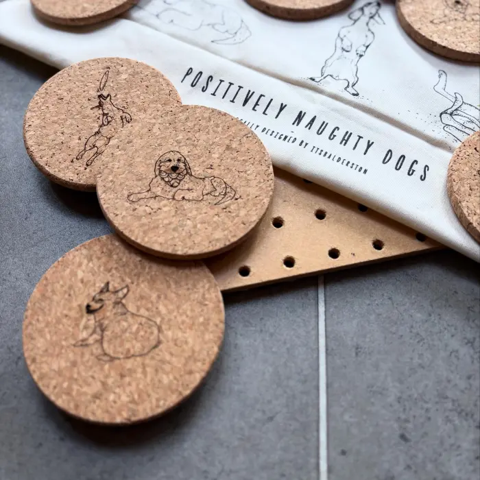 Positively Naughty Dogs coaster