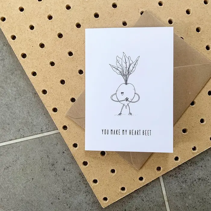 You Make My Heart Beet card